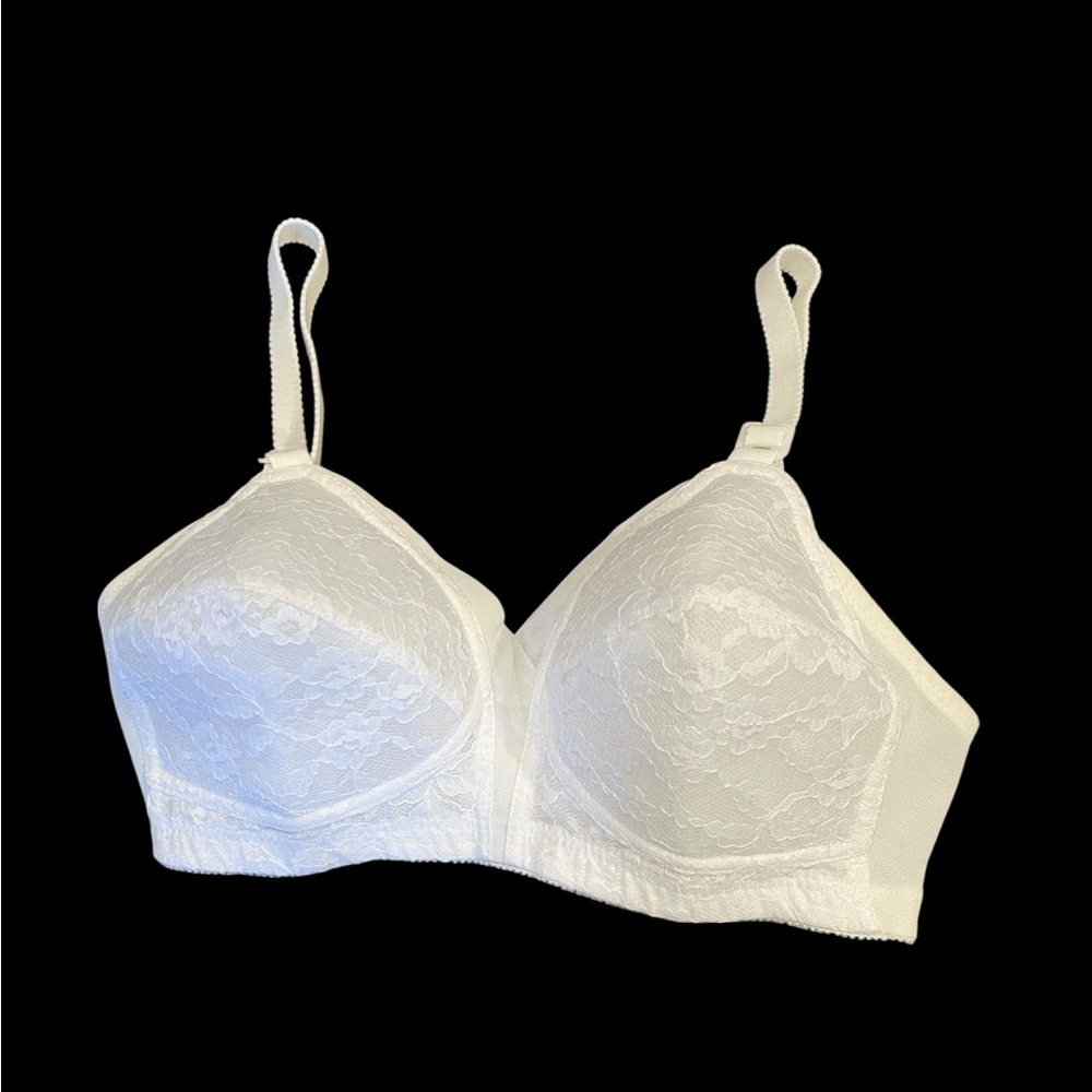 *NFS*Vintage Sears Prema Prest #42045 Lace Mesh Overlay Wireless Bra 32C